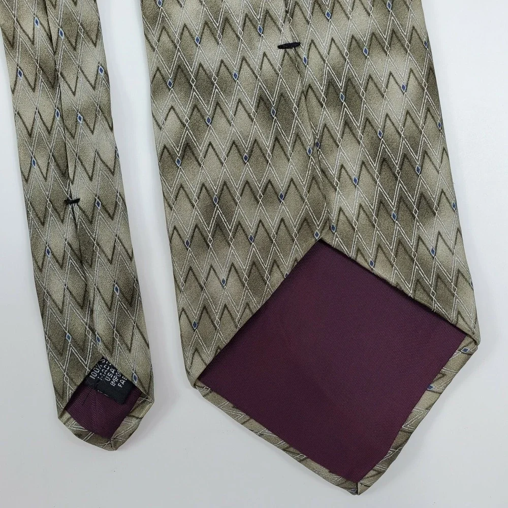 Croft & Barrow Green Silk Abstract‎ Tie Wide